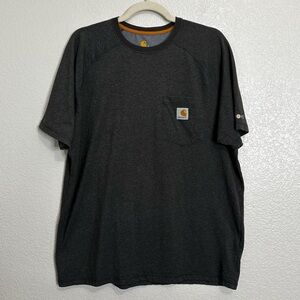 Carhartt Force Dark Gray Heather Short Sleeves Men's T-shirt, Sz Large